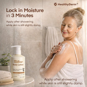 HealthyDerm pump dispensing lotion for quick, non-greasy application