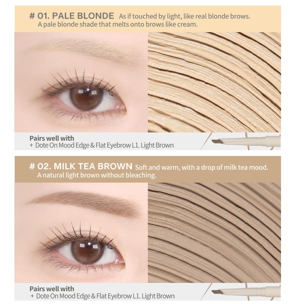Heart Percent browcara swatch on hand showing Pale Blonde match