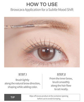 Heart Percent browcara styled lifestyle shot showing natural finish