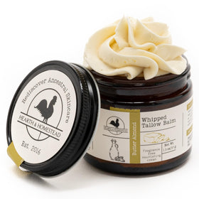 Hearth and Homestead front jar showing product branding and compact size benefits