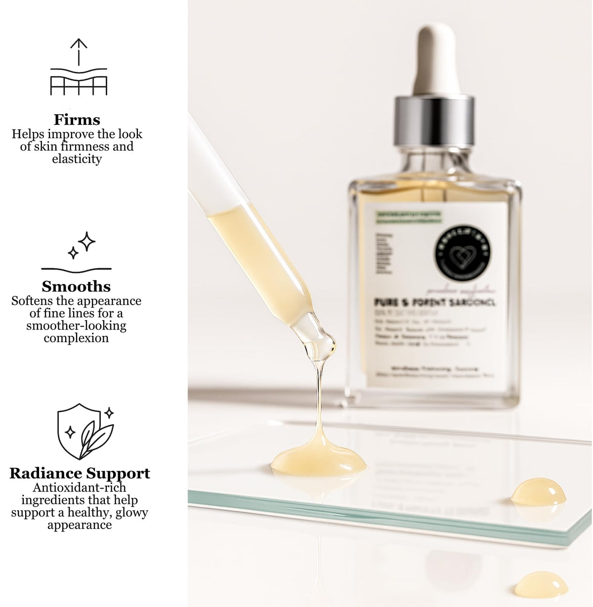 Hearthical bottle on bathroom vanity conveying everyday routine benefit
