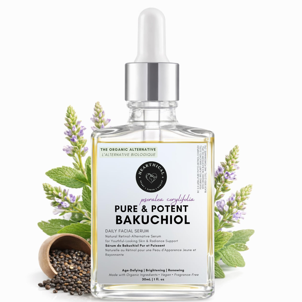 Hearthical front bottle showing clean packaging and size benefit