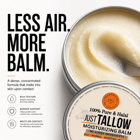 Hearthical scoop of tallow warming on fingers for easy application