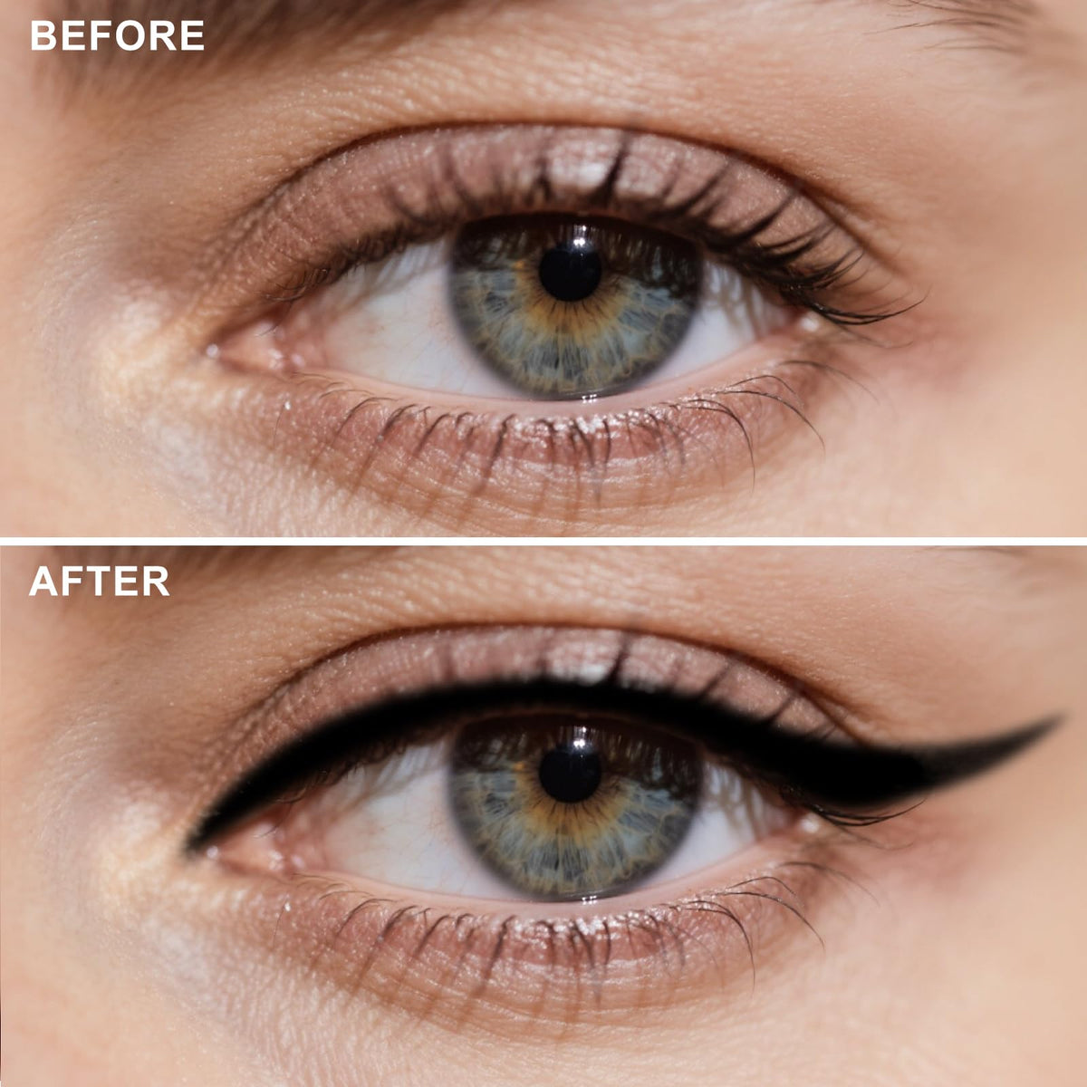HECI BEAUTY pencil applied to waterline demonstrating gentle glide benefit