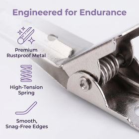 Hedume clip perforations and spring visible for airflow and strong hold