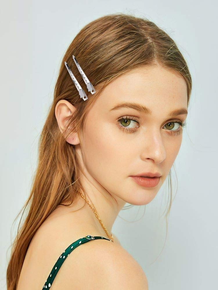 Hedume clips holding long hair to speed up cutting and styling