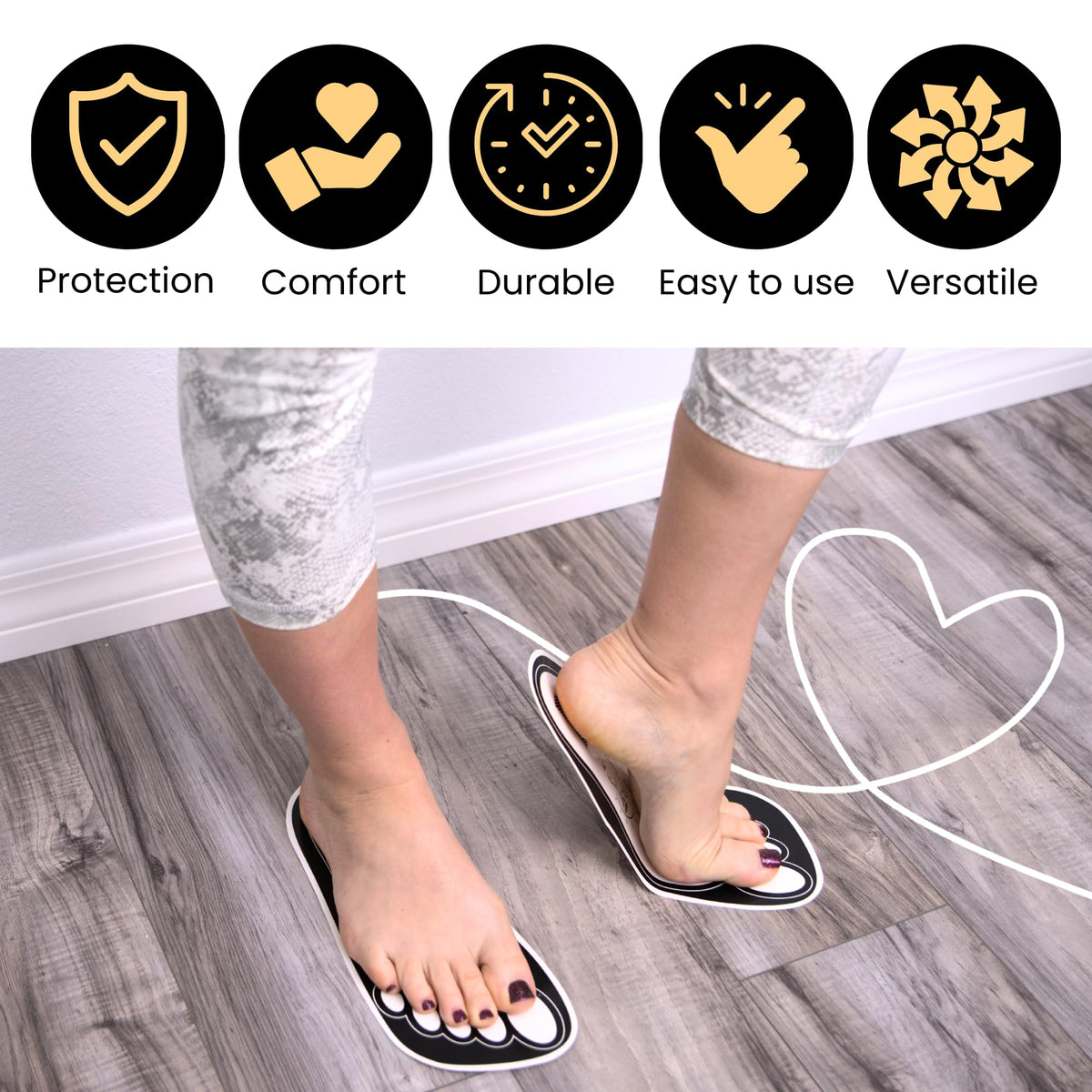 HeeStar feet pads in use in a salon preventing sole staining