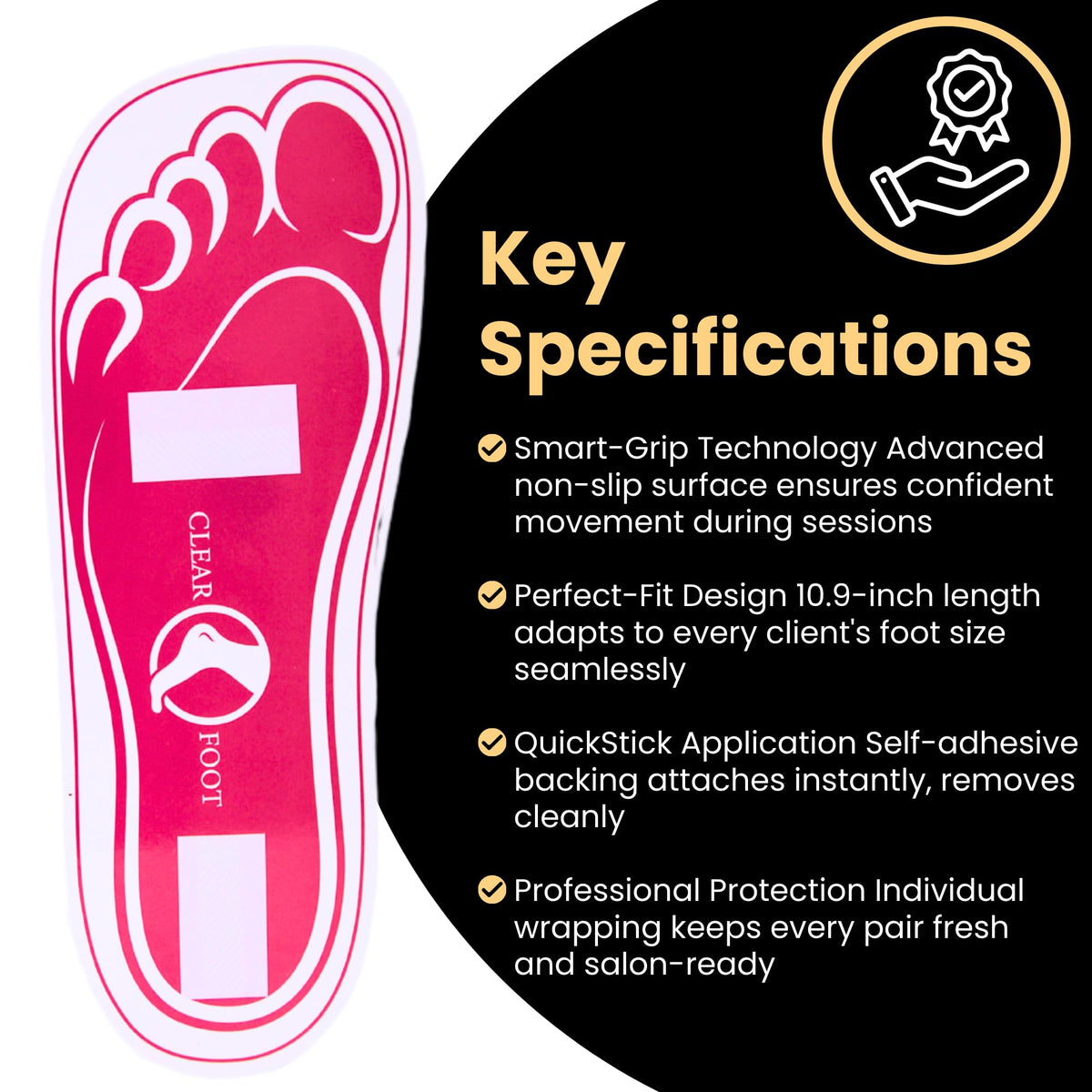 HeeStar in-salon application on client foot for tidy spray tan