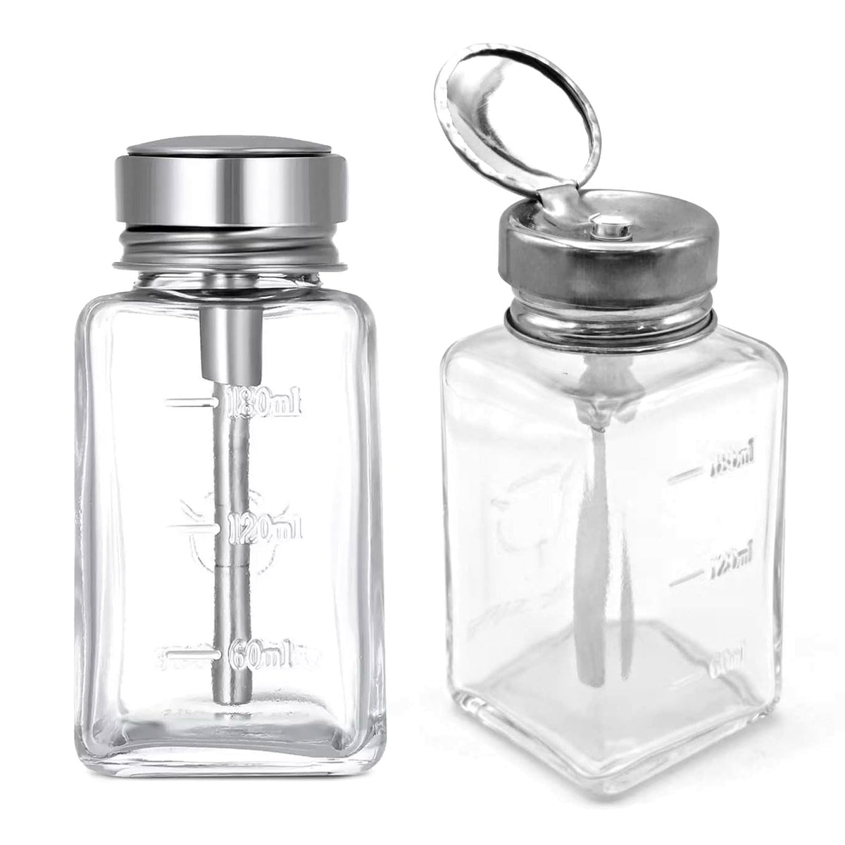 HEHIPLE front view glass pump dispenser shows clear body and neat dispensing benefit