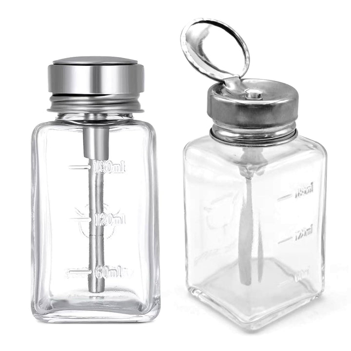 HEHIPLE front view glass pump dispenser shows clear body and neat dispensing benefit