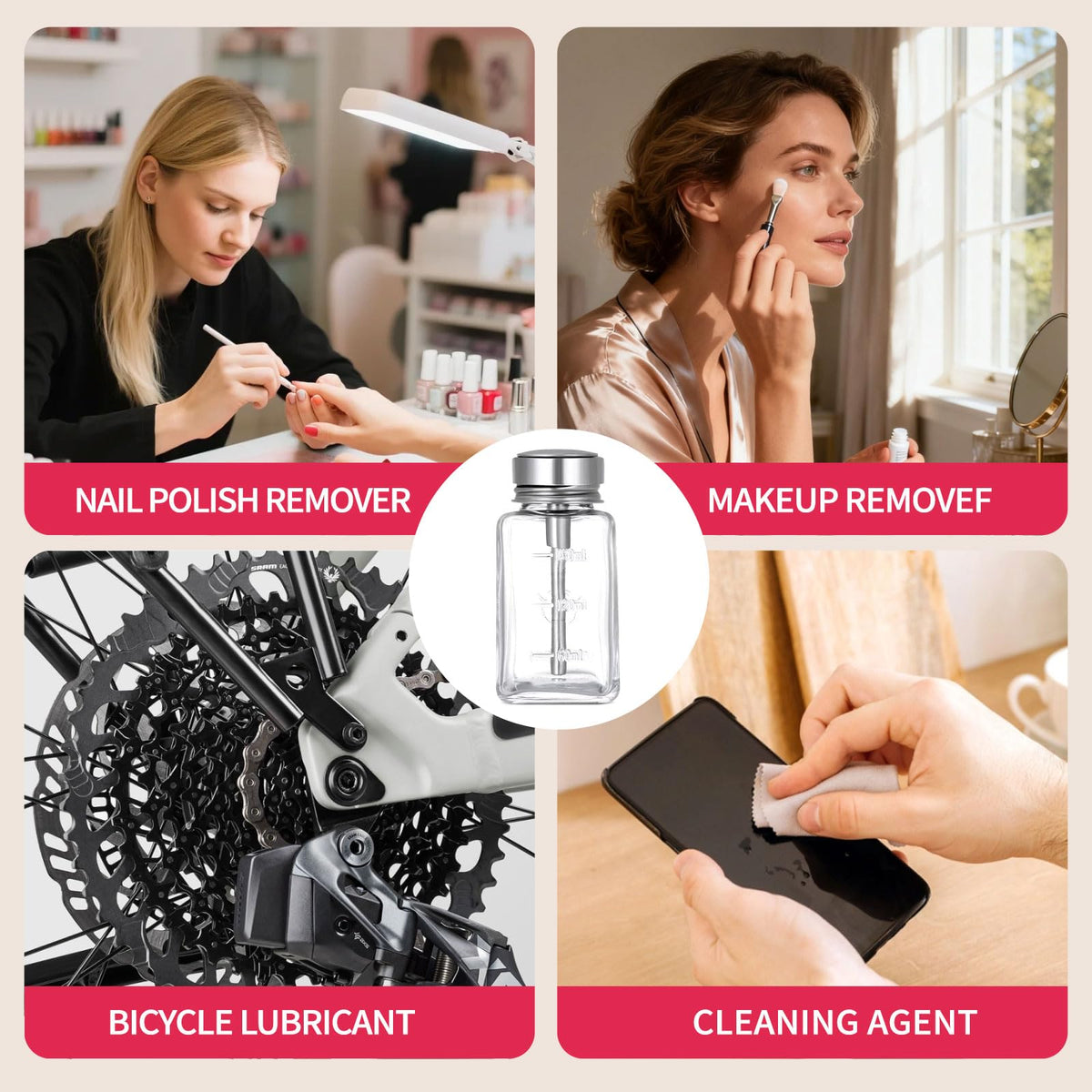 HEHIPLE packaging and backup bottle layout for travel and salon convenience benefit