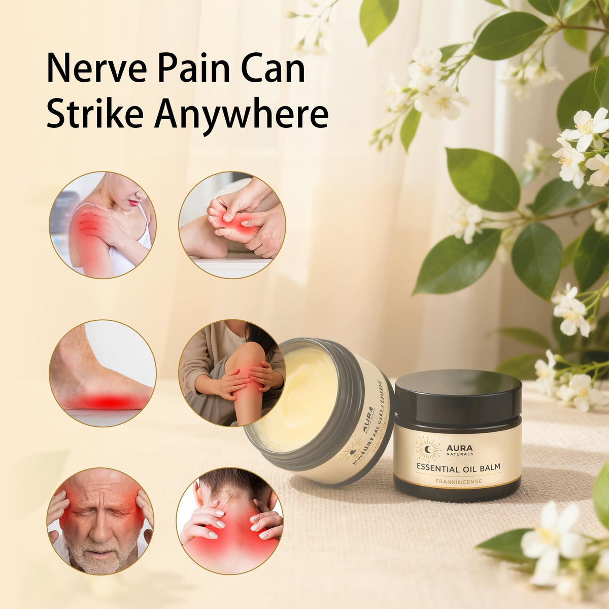 Heidelux balm being massaged into skin to ease tension