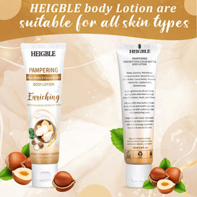 Heigble lotion applied to arm showing smoothness and hydration benefit
