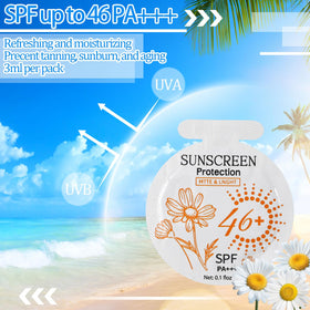 Heigble sachet held in hand to show size and portability for on-the-go protection