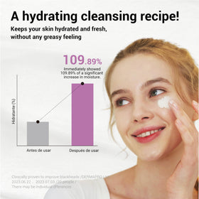 HEIMISH balm emulsified into oil on skin demonstrating effective makeup breakdown