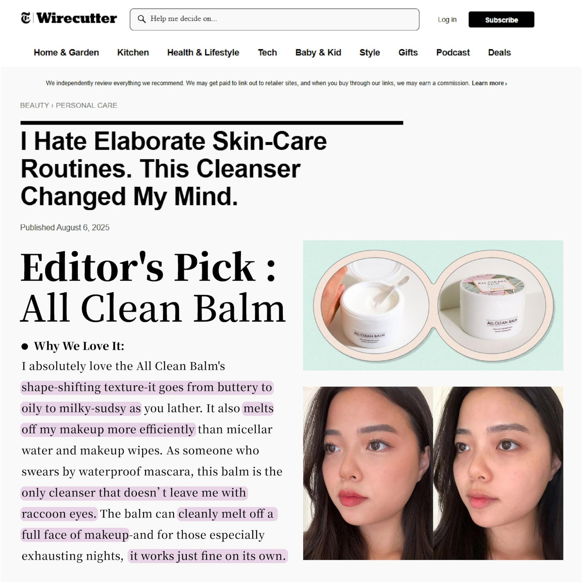 HEIMISH placed on bathroom counter in lifestyle scene suggesting daily skincare ritual
