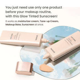 HEIMISH application on face demonstrating primer and subtle glow benefits