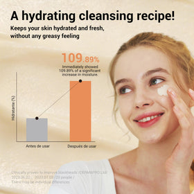 HEIMISH balm emulsifying with water into milky texture showing easy rinsing benefit