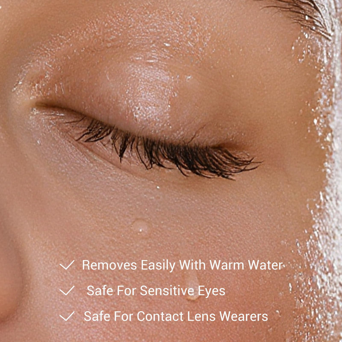 HEIMISH mascara in bathroom showing washable removal with lukewarm water