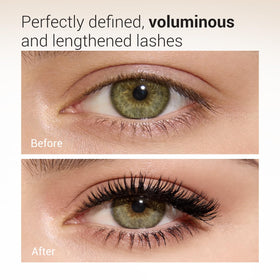 HEIMISH mascara texture swatch highlighting buildable, non-clumping formula
