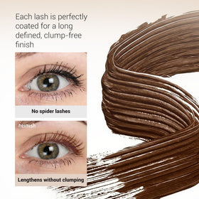 HEIMISH tubing technology diagram visualizing smudge-resistant coating on lashes