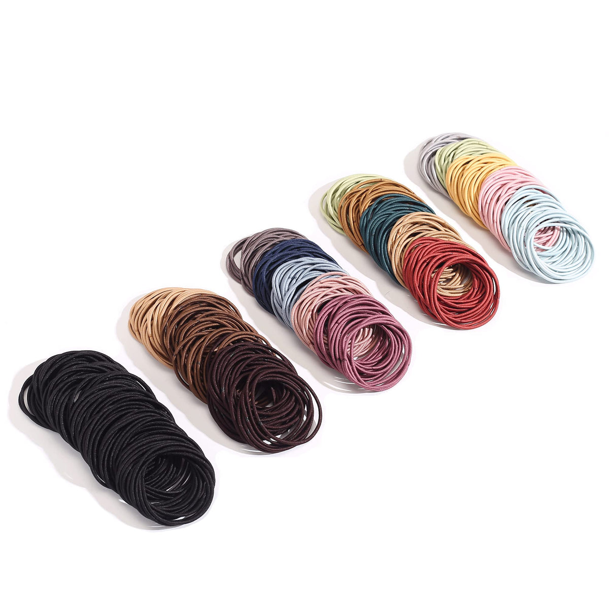 Helamvly front packaging of 500 hair ties showing colors and count