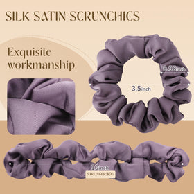 Helamvly scrunchie held in hand for size comparison, demonstrates suitable scale and volume