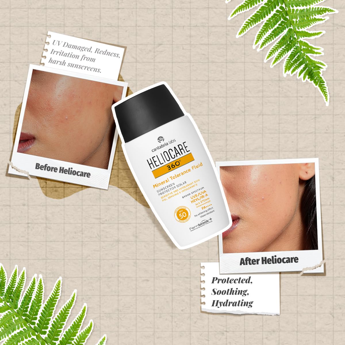 Heliocare 360 on bathroom vanity showing daily skincare routine benefit