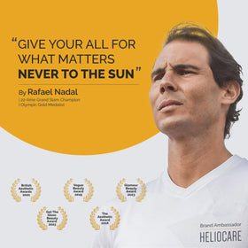 Heliocare in a beach setting showing water-resistant protection while active