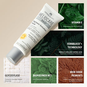 Heliocare lightweight fluid texture close-up showing fast-absorbing finish