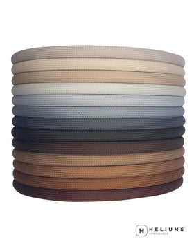 Heliums headband bent to show flexible plastic core and comfort
