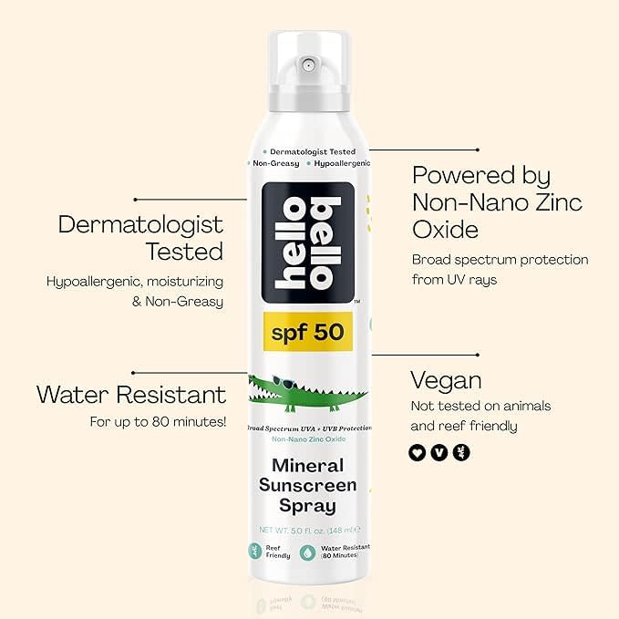 Hello Bello spray action on child's shoulder for fast coverage