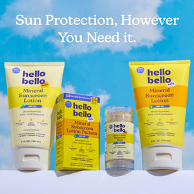 Hello Bello stick with open cap revealing solid format ready for quick application