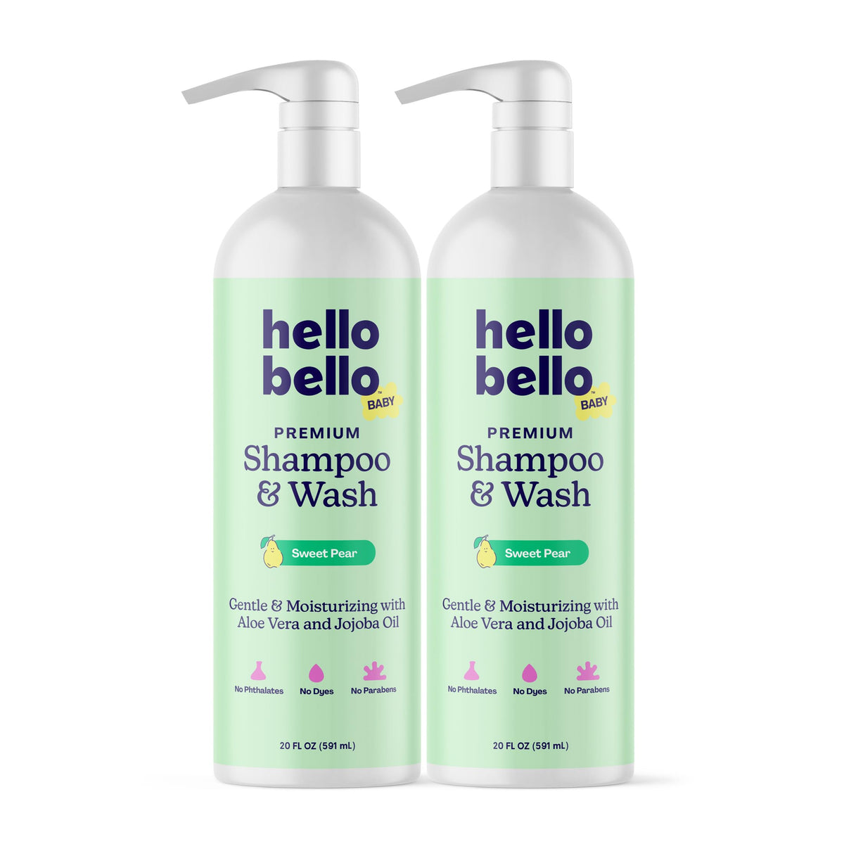 Hello Bello ingredient label close-up highlighting hypoallergenic, pediatrician-tested formula benefits