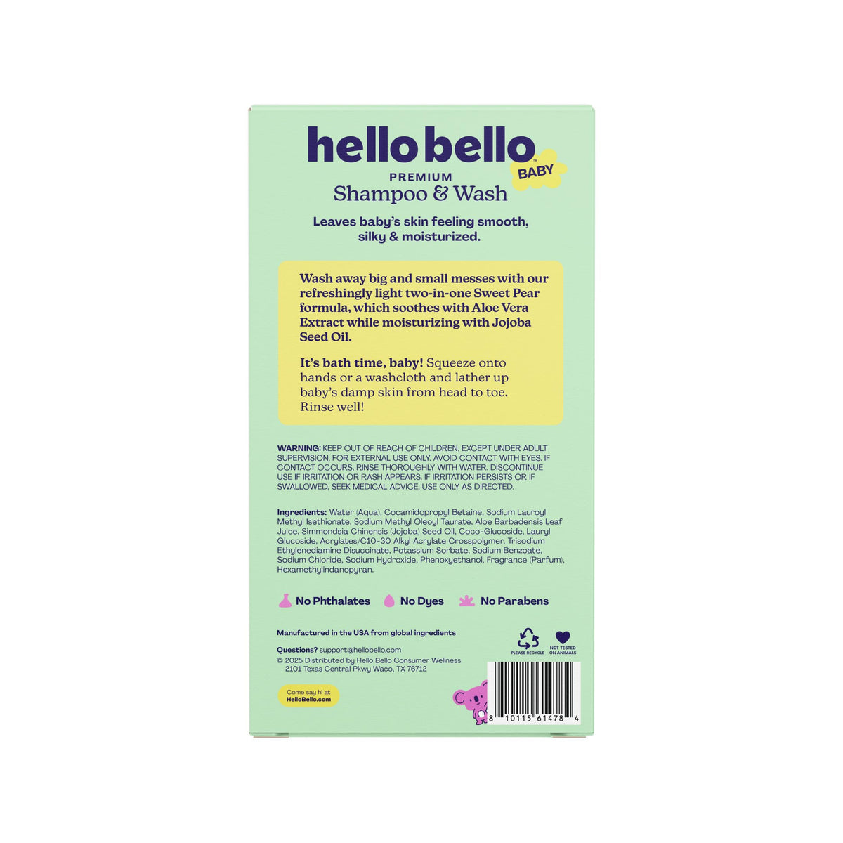 Hello Bello pump dispenser close-up for easy one-handed use and measured dosing
