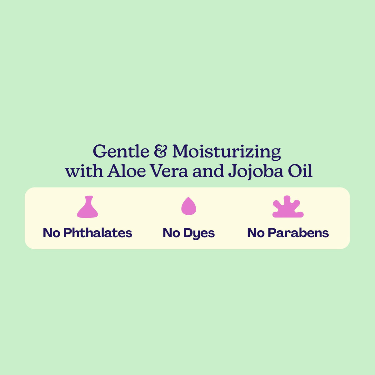 Hello Bello texture foam on palm illustrating mild lather and quick rinsing benefits