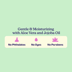 Hello Bello texture foam on palm illustrating mild lather and quick rinsing benefits