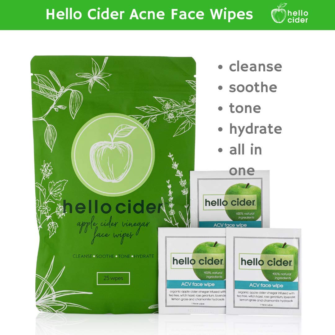 Hello Cider wipe in hand illustrating easy on-the-go cleansing