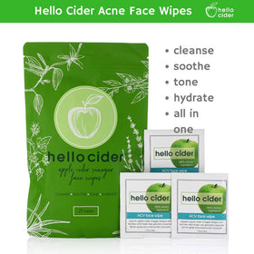 Hello Cider wipe in hand illustrating easy on-the-go cleansing