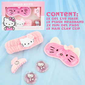 Hello Kitty beauty set on bathroom vanity styled for a relaxing self-care moment