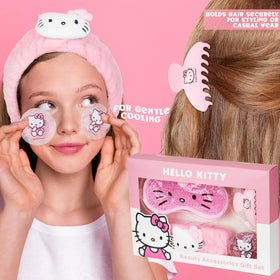 Hello Kitty glitter gel eye pads closeup showing texture and targeted cooling