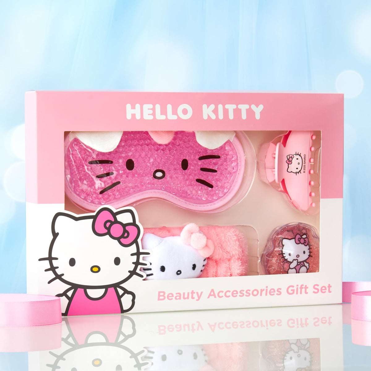 Hello Kitty hair claw clip in use secures hair quickly for skincare routines