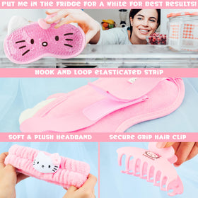 Hello Kitty plush skincare headband detail soft fabric keeps hair back comfortably