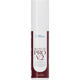 HelloPharmacist BiEst 7.0 PRO V2 front pump showing compact travel-friendly packaging and ease of use