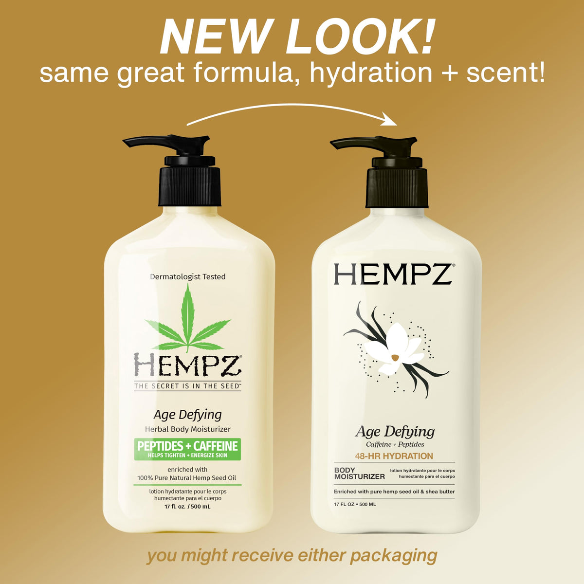 Hempz creamy lotion texture swatch illustrating quick absorption