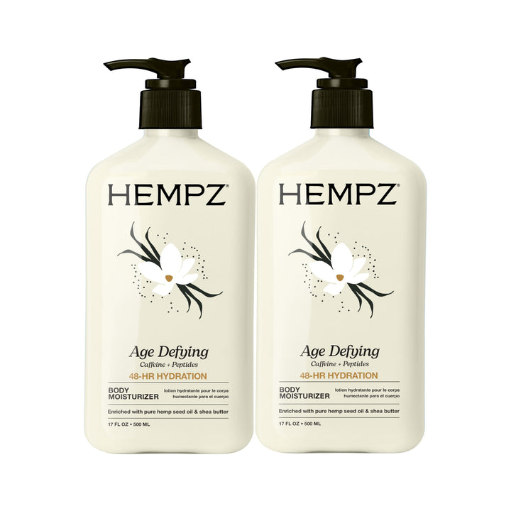 Hempz front packaging two-pack showing product and size for convenient supply
