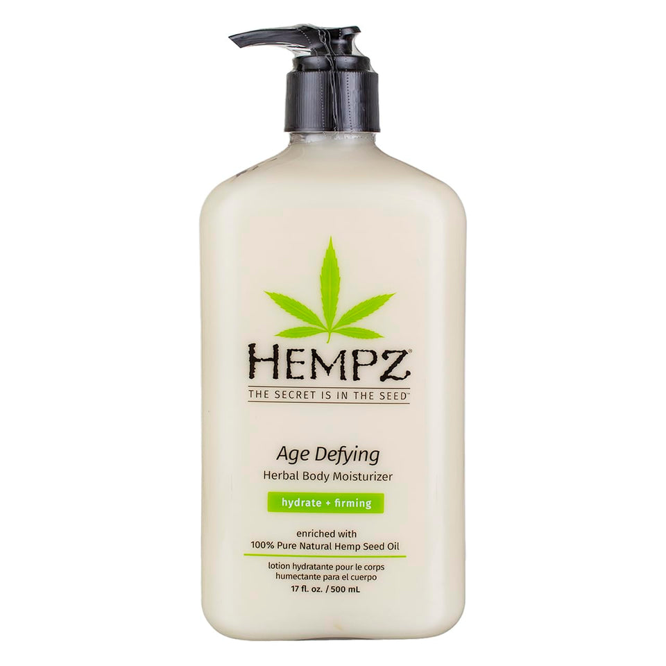 Hempz front pump bottle showing brand and large 17oz size for convenient use