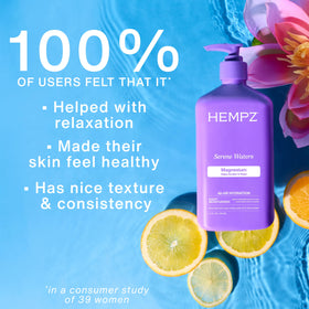 Hempz being applied after shower to legs demonstrating soothing post-shower comfort