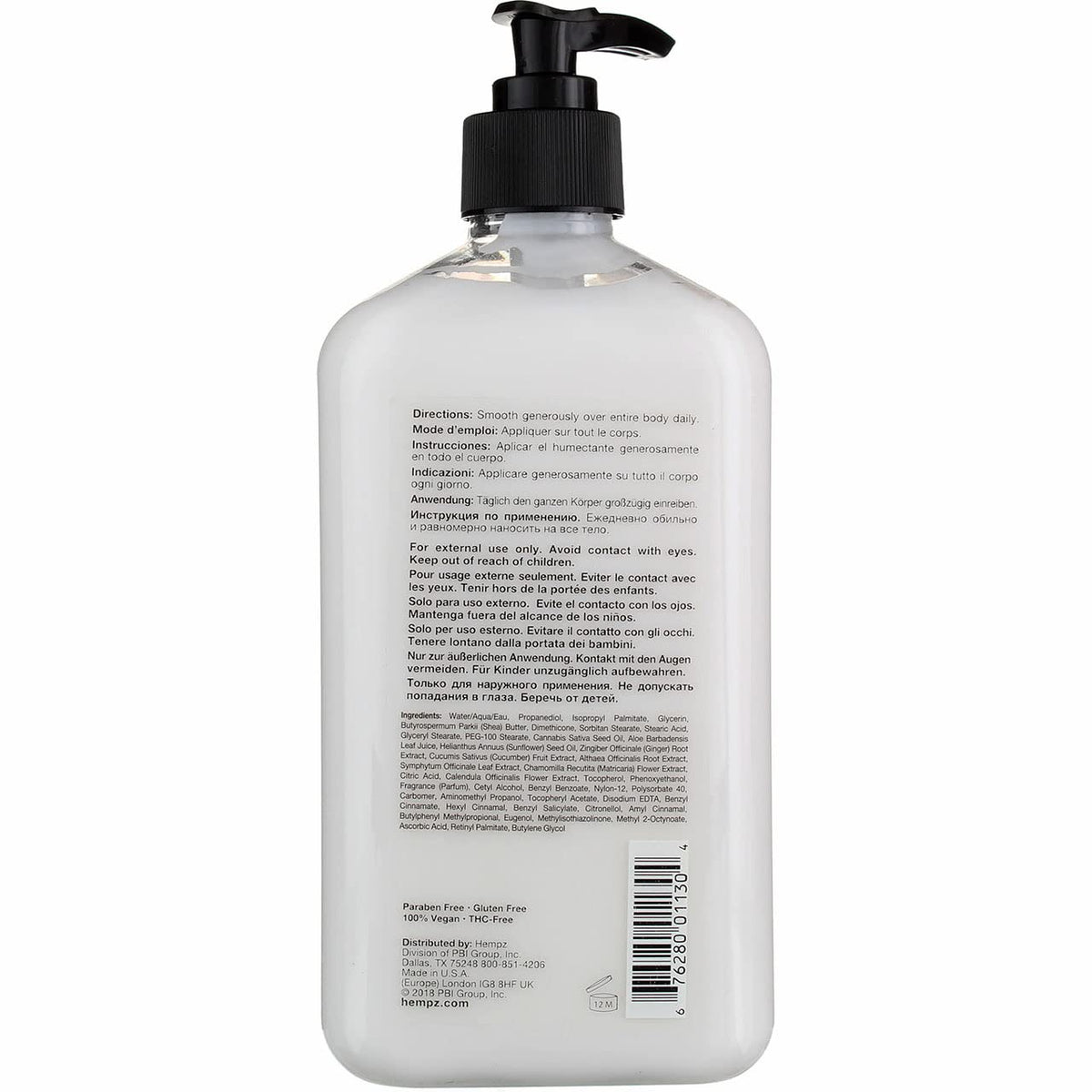 Hempz two bottles staged in bathroom showing family-sized, everyday use