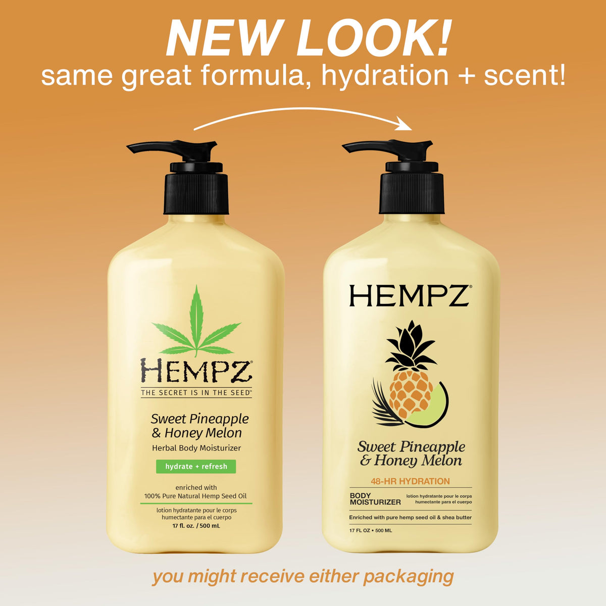 Hempz lotion dispensing from pump highlighting easy application and quick absorption